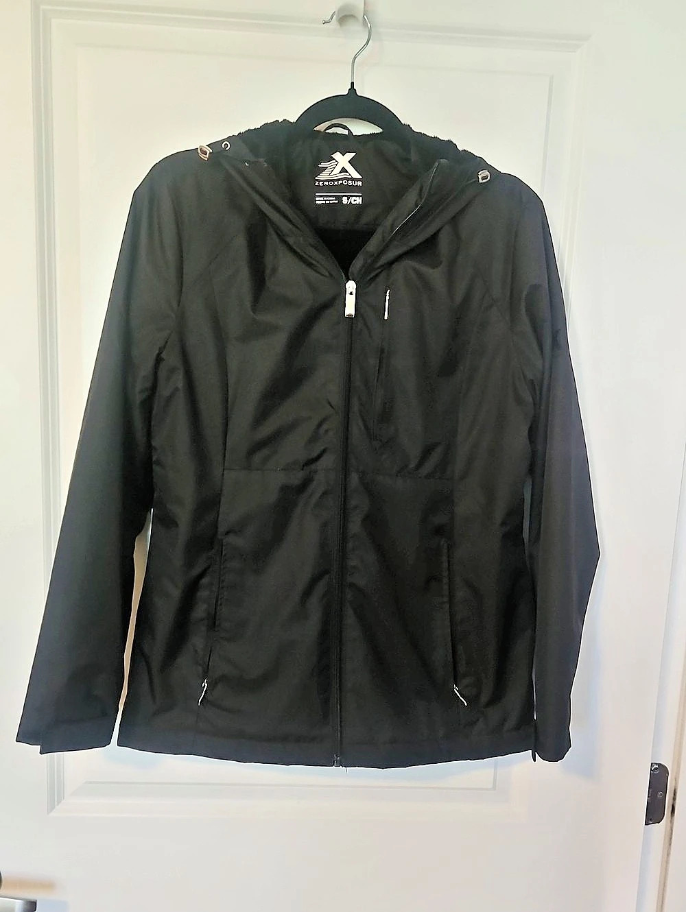 ZeroXposure Black Hooded Fur-lined Jacket Size S/M Like New